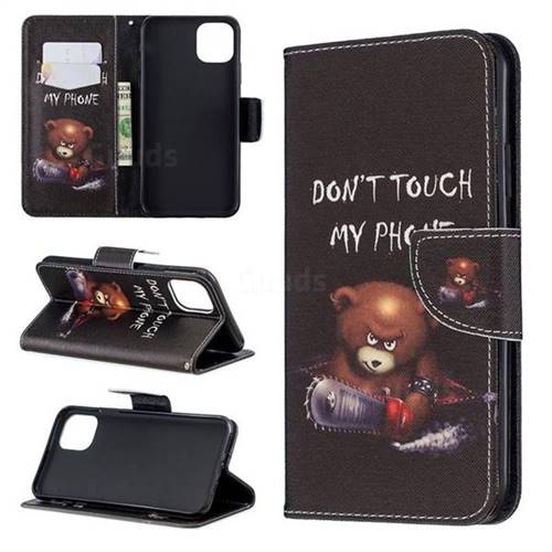 Chainsaw Bear Leather Wallet Case for iPhone 11 Pro Max