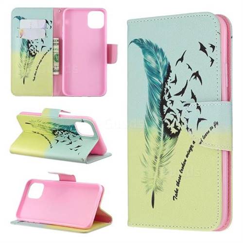 Feather Bird Leather Wallet Case for iPhone 11 Pro Max