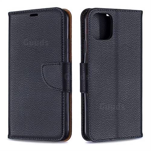 Classic Luxury Litchi Leather Phone Wallet Case for iPhone 11 Pro Max - Black