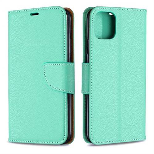 Classic Luxury Litchi Leather Phone Wallet Case for iPhone 11 Pro Max - Green