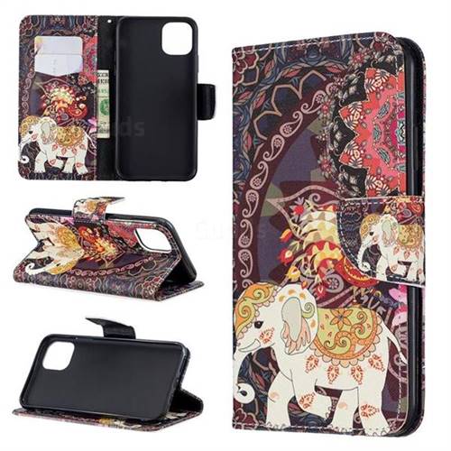 Totem Flower Elephant Leather Wallet Case for iPhone 11 Pro Max