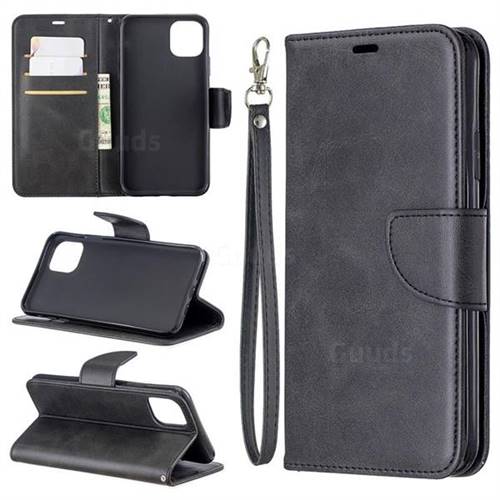 Classic Sheepskin PU Leather Phone Wallet Case for iPhone 11 Pro Max (6.5 inch) - Black