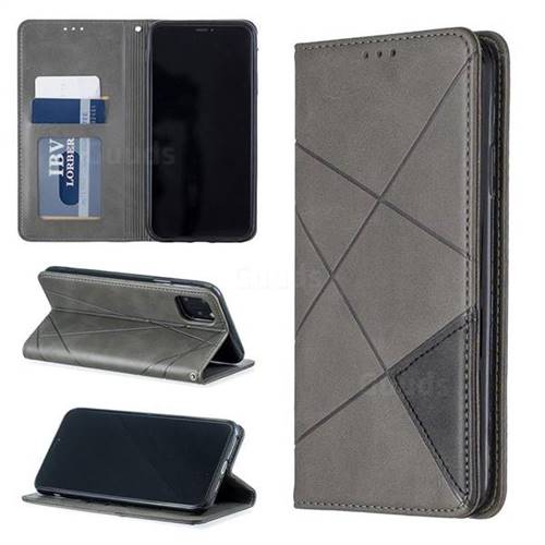 Prismatic Slim Magnetic Sucking Stitching Wallet Flip Cover for iPhone 11 Pro Max (6.5 inch) - Gray