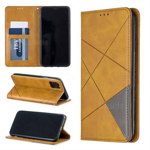 Prismatic Slim Magnetic Sucking Stitching Wallet Flip Cover for iPhone 11 Pro Max (6.5 inch) - Yellow