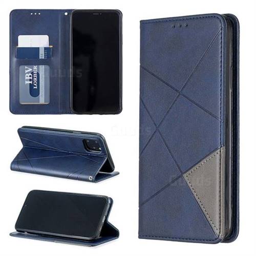 Prismatic Slim Magnetic Sucking Stitching Wallet Flip Cover for iPhone 11 Pro Max (6.5 inch) - Blue