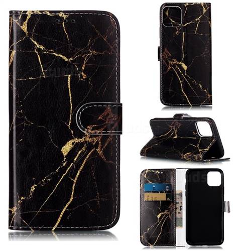 Black Gold Marble PU Leather Wallet Case for iPhone 11 Pro Max (6.5 inch)