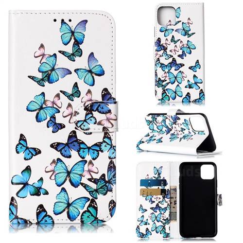 Blue Vivid Butterflies PU Leather Wallet Case for iPhone 11 Pro Max (6.5 inch)