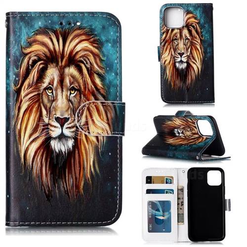 Ice Lion 3D Relief Oil PU Leather Wallet Case for iPhone 11 Pro Max (6.5 inch)