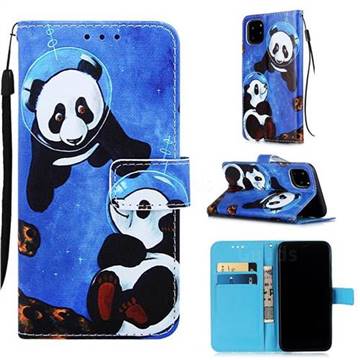 Undersea Panda Matte Leather Wallet Phone Case for iPhone 11 Pro Max (6.5 inch)