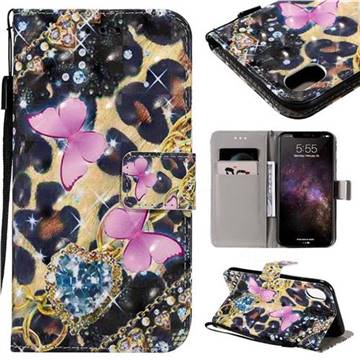 Pink Butterfly 3D Painted Leather Wallet Case for iPhone 11 Pro Max (6.5 inch)