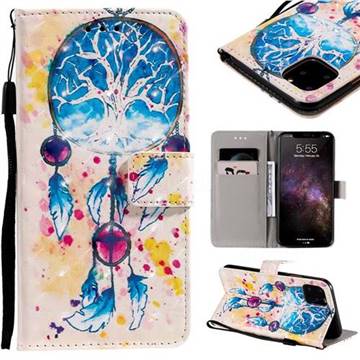 Blue Dream Catcher 3D Painted Leather Wallet Case for iPhone 11 Pro Max (6.5 inch)