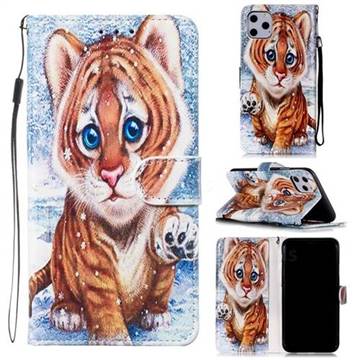 Baby Tiger Smooth Leather Phone Wallet Case for iPhone 11 Pro Max (6.5 inch)