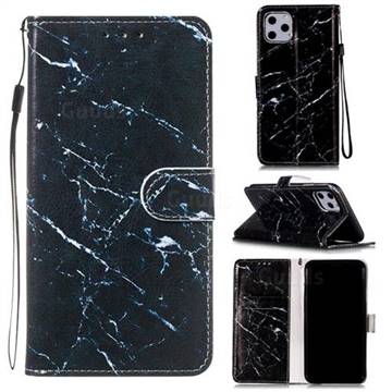 Black Marble Smooth Leather Phone Wallet Case for iPhone 11 Pro Max (6.5 inch)