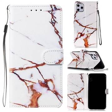 Platinum Marble Smooth Leather Phone Wallet Case for iPhone 11 Pro Max (6.5 inch)