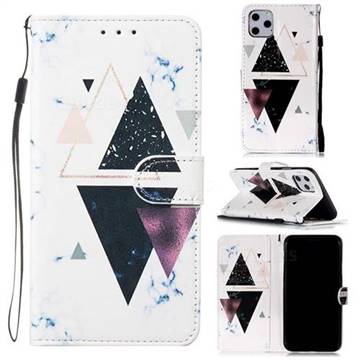 Triangle Marble Smooth Leather Phone Wallet Case for iPhone 11 Pro Max (6.5 inch)