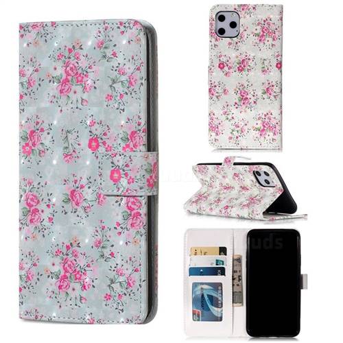 Roses Flower 3D Painted Leather Phone Wallet Case for iPhone 11 Pro Max (6.5 inch)