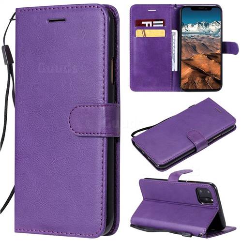 Retro Greek Classic Smooth PU Leather Wallet Phone Case for iPhone 11 Pro Max (6.5 inch) - Purple