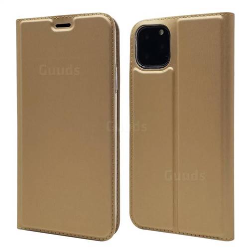 Ultra Slim Card Magnetic Automatic Suction Leather Wallet Case for iPhone 11 Pro Max (6.5 inch) - Champagne