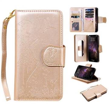 Embossing Cat Girl 9 Card Leather Wallet Case For Iphone 11 Pro Max 6 5 Inch Gold Iphone 11 Pro Max 6 5 Inch Cases Guuds