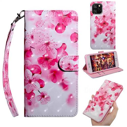 Peach Blossom 3D Painted Leather Wallet Case for iPhone 11 Pro Max (6.5 inch)