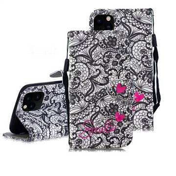 Lace Flower 3D Painted Leather Wallet Phone Case for iPhone 11 Pro Max (6.5 inch)