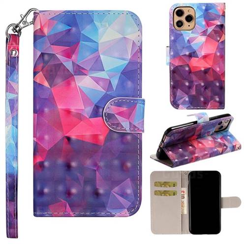 Colored Diamond 3D Painted Leather Phone Wallet Case Cover for iPhone 11 Pro Max (6.5 inch)