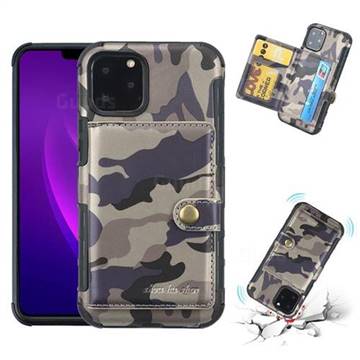 Camouflage Multi-function Leather Phone Case for iPhone 11 Pro Max (6.5 inch) - Gray