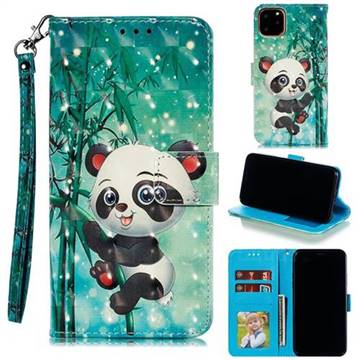 Cute Panda 3D Painted Leather Phone Wallet Case for iPhone 11 Pro Max (6.5 inch)