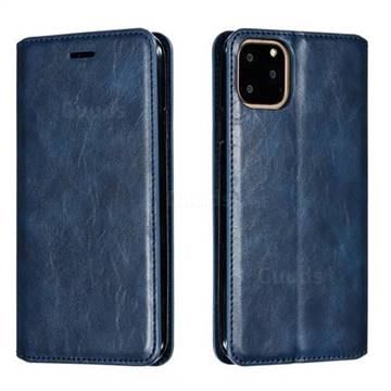 Retro Slim Magnetic Crazy Horse PU Leather Wallet Case for iPhone 11 Pro Max (6.5 inch) - Blue