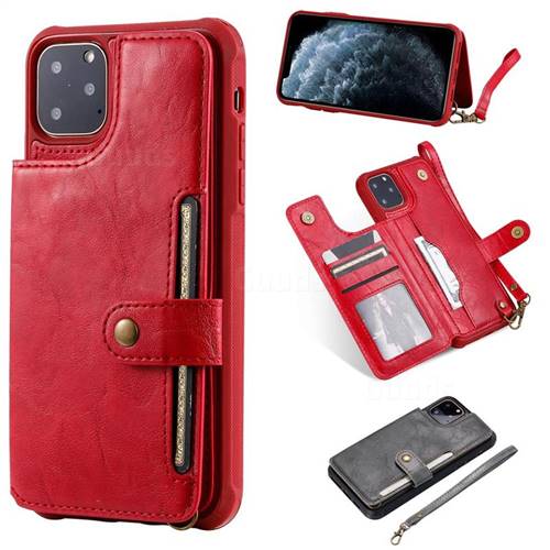 Retro Aristocratic Demeanor Anti-fall Leather Phone Back Cover for iPhone 11 Pro Max (6.5 inch) - Red