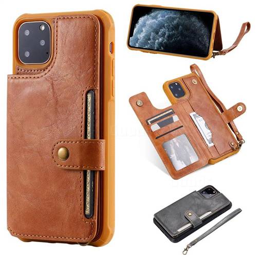 Retro Aristocratic Demeanor Anti-fall Leather Phone Back Cover for iPhone 11 Pro Max (6.5 inch) - Brown