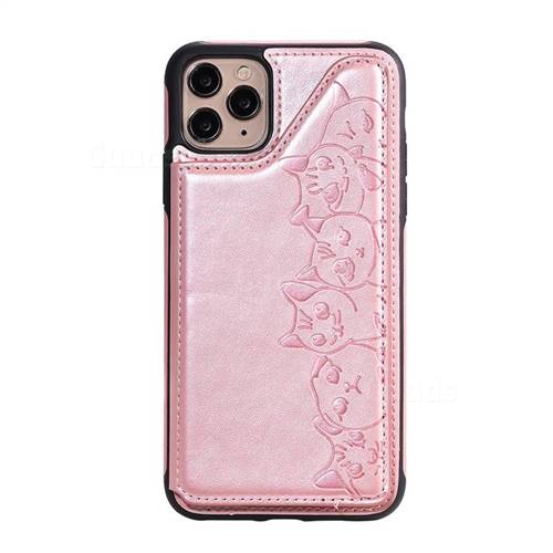 Yikatu Luxury Cute Cats Multifunction Magnetic Card Slots Stand Leather Back Cover For Iphone 11 Pro Max 6 5 Inch Rose Gold Iphone 11 Pro Max 6 5 Inch Cases Guuds