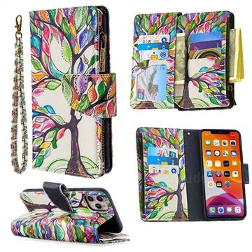 The Tree of Life Binfen Color BF03 Retro Zipper Leather Wallet Phone Case for iPhone 11 Pro Max (6.5 inch)