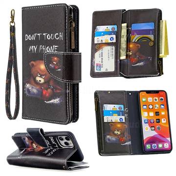 Chainsaw Bear Binfen Color BF03 Retro Zipper Leather Wallet Phone Case for iPhone 11 Pro Max (6.5 inch)
