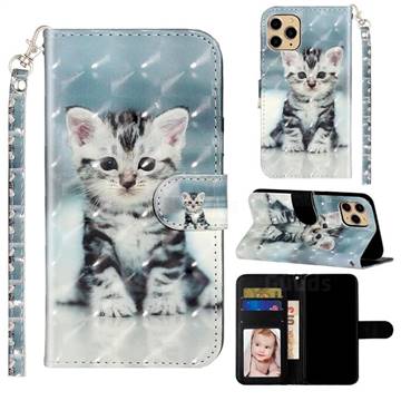 Kitten Cat 3D Leather Phone Holster Wallet Case for iPhone 11 Pro Max (6.5 inch)