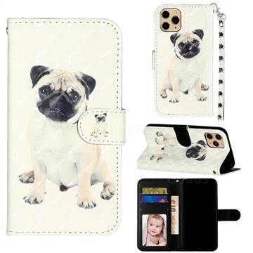 Pug Dog 3D Leather Phone Holster Wallet Case for iPhone 11 Pro Max (6.5 inch)