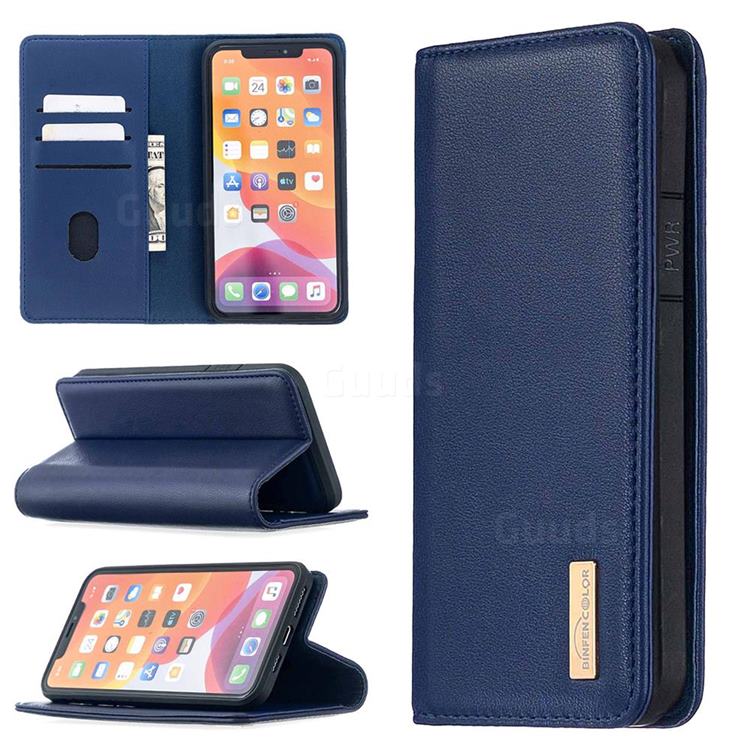 Binfen Color BF06 Luxury Classic Genuine Leather Detachable Magnet Holster Cover for iPhone 11 Pro Max (6.5 inch) - Blue