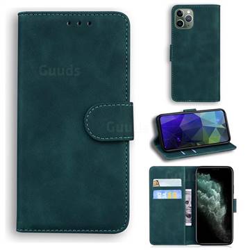 Retro Classic Skin Feel Leather Wallet Phone Case for iPhone 11 Pro Max (6.5 inch) - Green