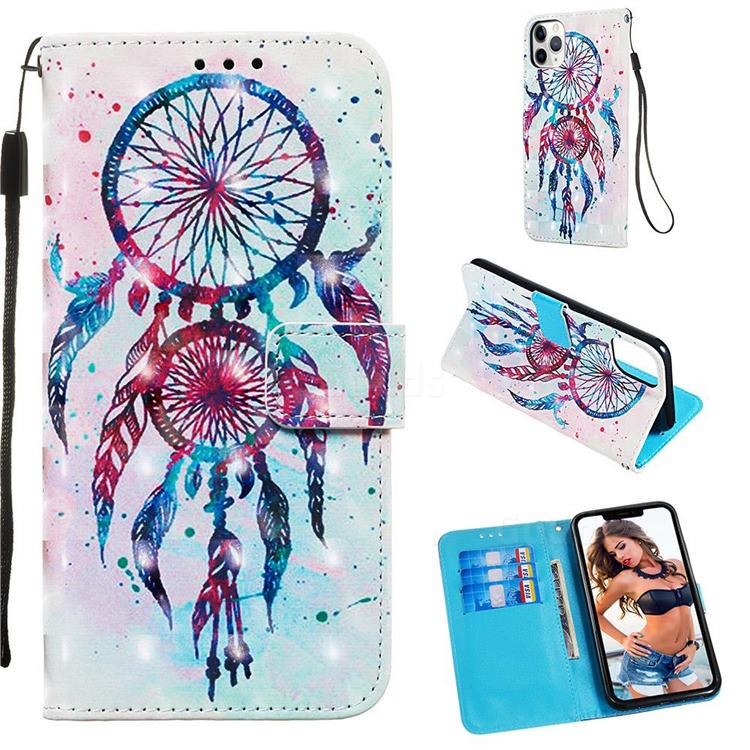 ColorDrops Wind Chimes 3D Painted Leather Wallet Case for iPhone 11 Pro Max (6.5 inch)