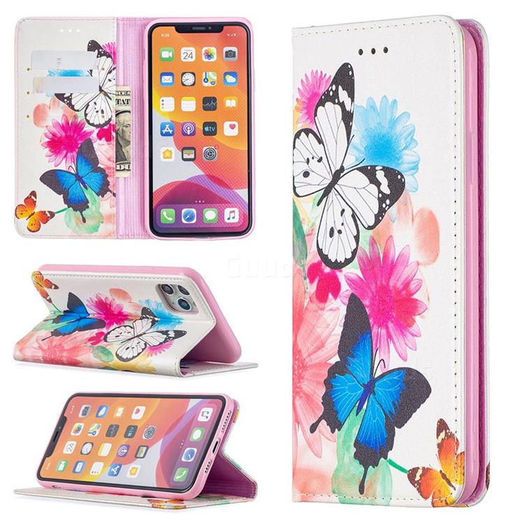 Flying Butterflies Slim Magnetic Attraction Wallet Flip Cover for iPhone 11 Pro Max (6.5 inch)