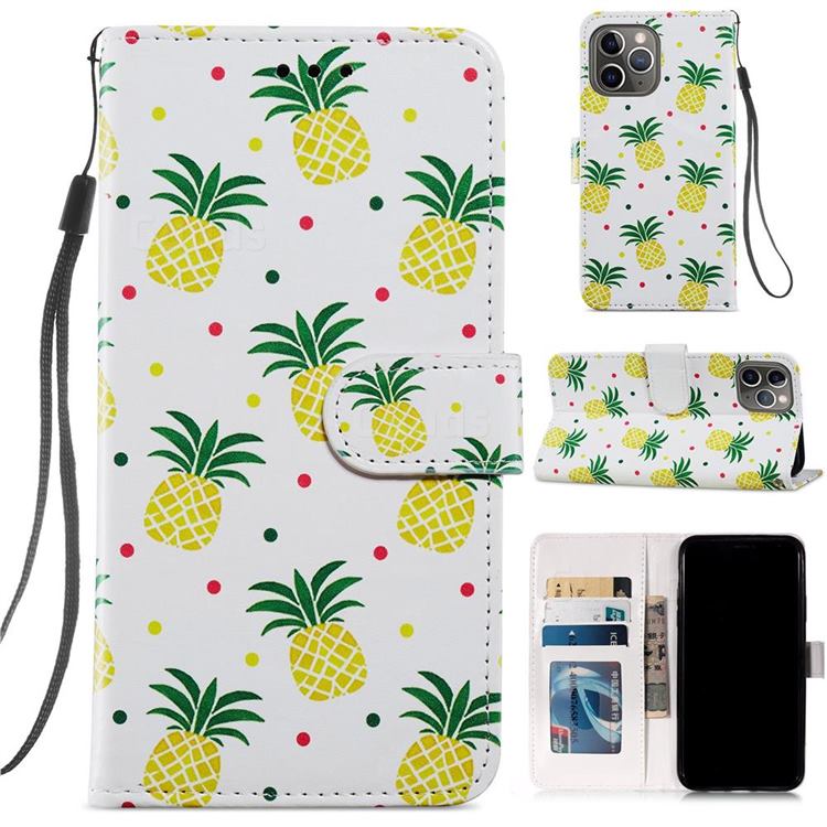 Pineapple Smooth Leather Phone Wallet Case for iPhone 11 Pro Max (6.5 inch)