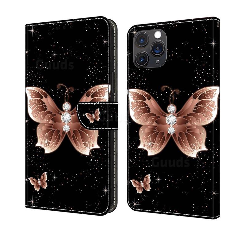 Black Diamond Butterfly Crystal PU Leather Protective Wallet Case Cover for iPhone 11 Pro Max (6.5 inch)