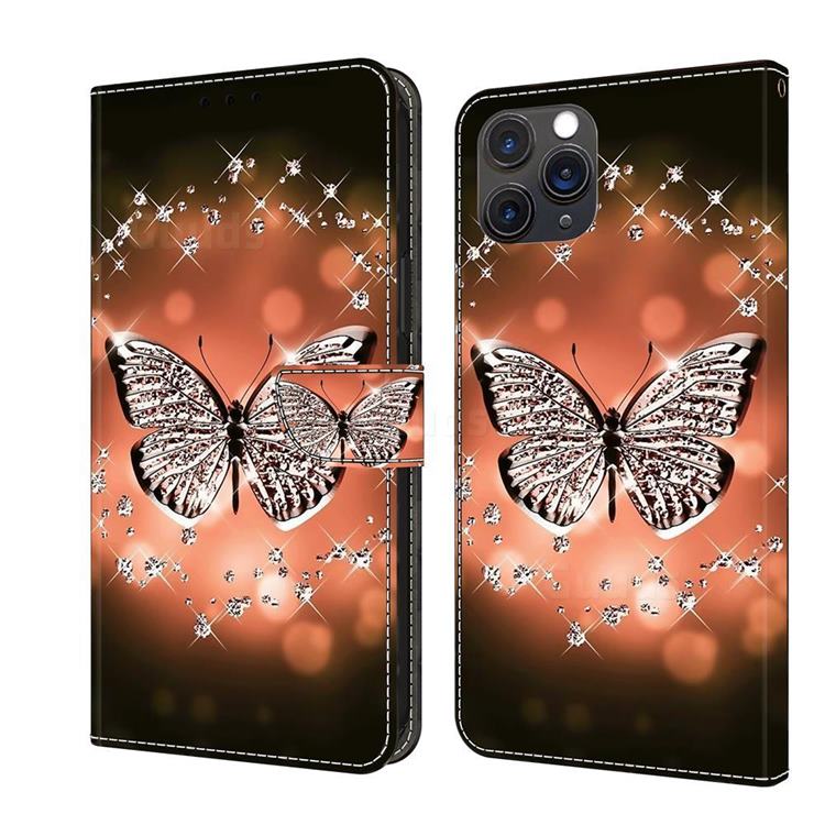 Crystal Butterfly Crystal PU Leather Protective Wallet Case Cover for iPhone 11 Pro Max (6.5 inch)