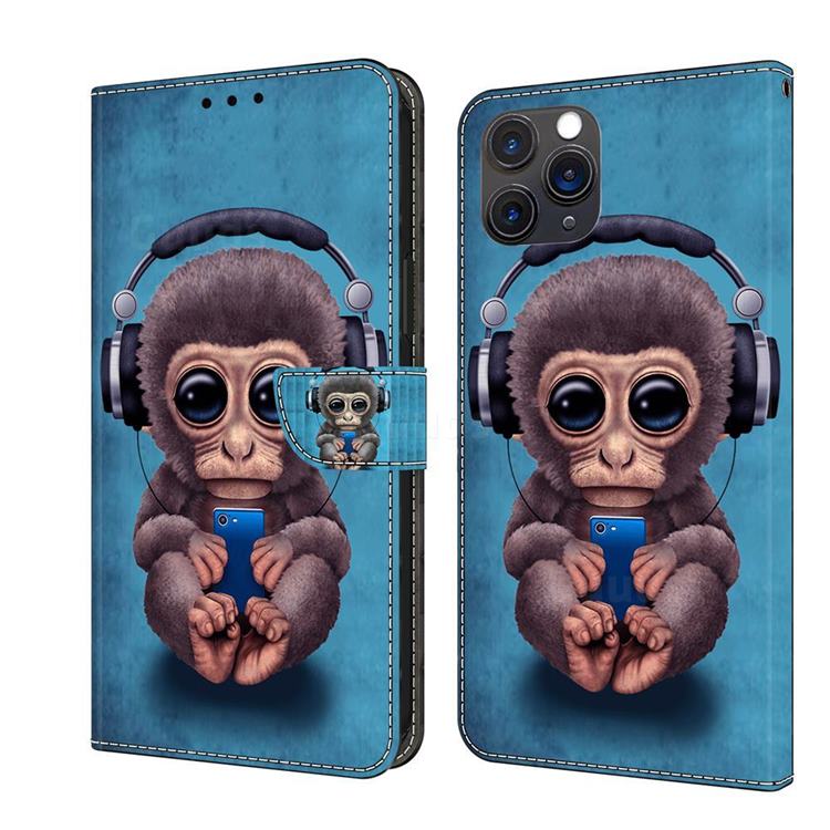 Cute Orangutan Crystal PU Leather Protective Wallet Case Cover for iPhone 11 Pro Max (6.5 inch)