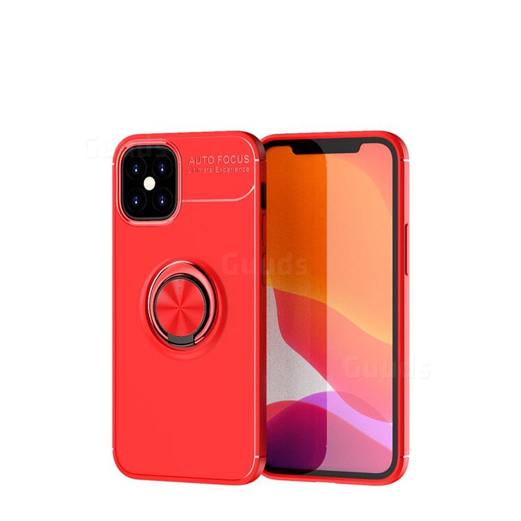 Auto Focus Invisible Ring Holder Soft Phone Case for iPhone 12 mini (5.4 inch) - Red