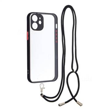 Necklace Cross-body Lanyard Strap Cord Phone Case Cover for iPhone 12 mini (5.4 inch) - Black