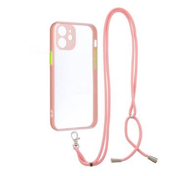 Necklace Cross-body Lanyard Strap Cord Phone Case Cover for iPhone 12 mini (5.4 inch) - Pink