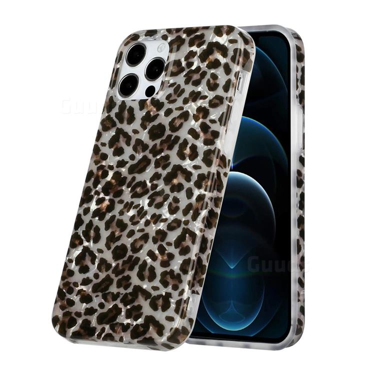 Leopard Shell Pattern Glossy Rubber Silicone Protective Case Cover for iPhone 12 mini (5.4 inch)