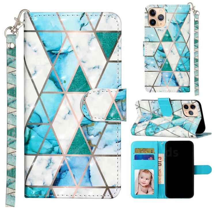 Stitching Marble 3D Leather Phone Holster Wallet Case for iPhone 12 mini (5.4 inch)