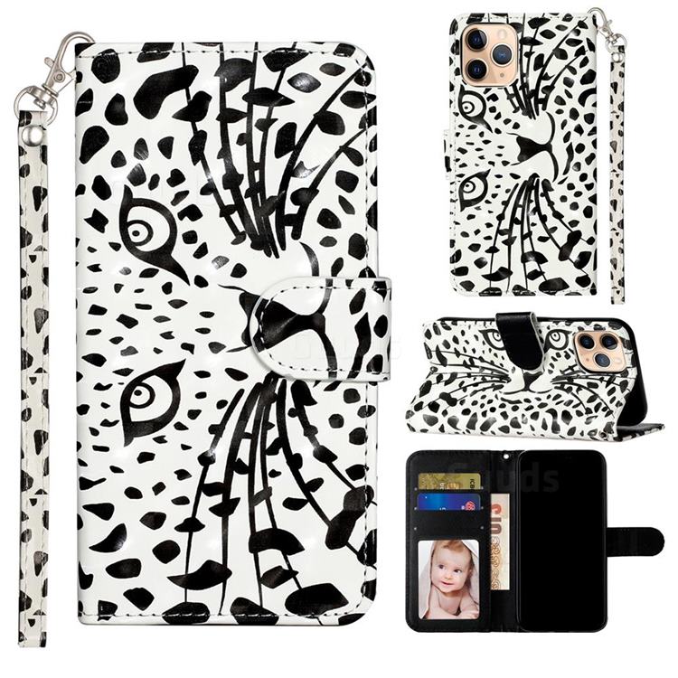 Leopard Panther 3D Leather Phone Holster Wallet Case for iPhone 12 mini (5.4 inch)